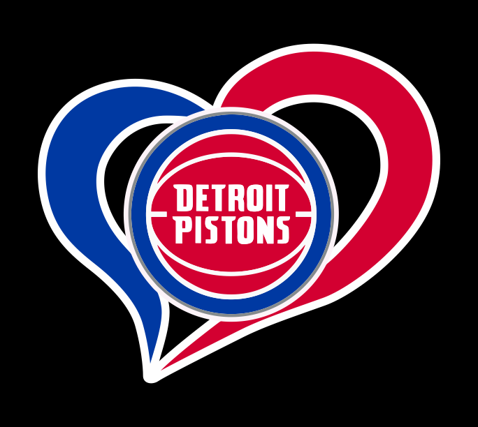 Detroit Pistons Heart Logo iron on paper